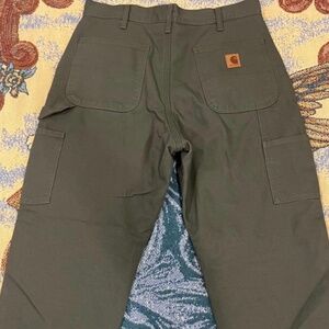 FLANNEL LINED CARHARTT CANVAS PANTS 34x30